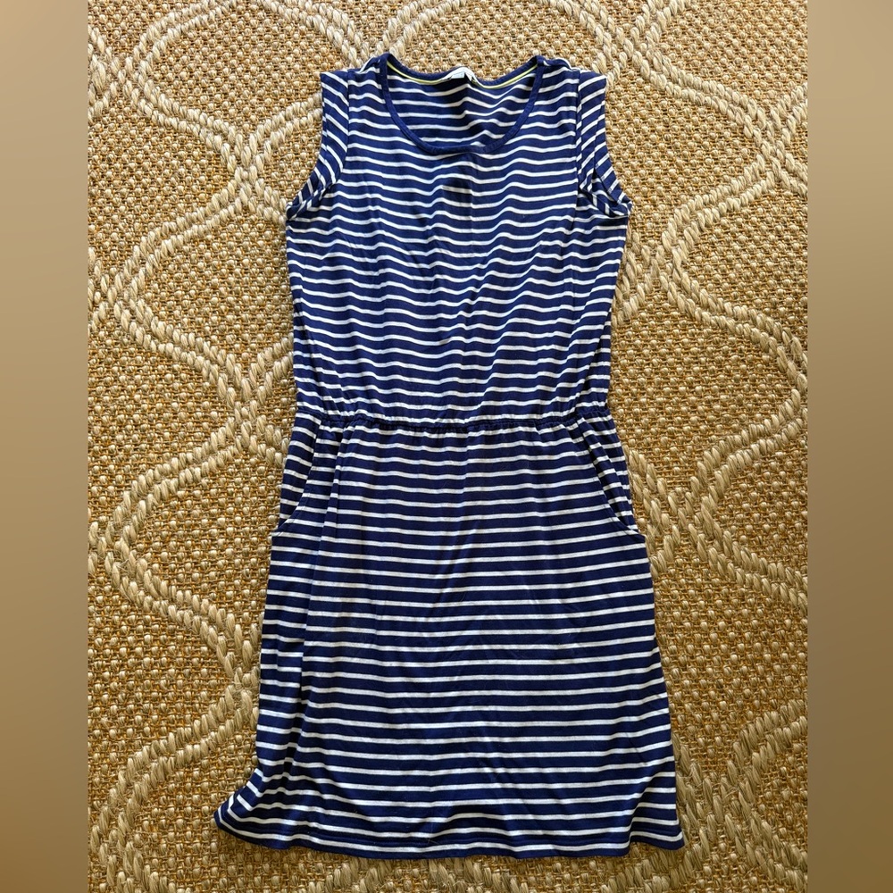 Women’s Boden Navy & White Striped Sleeveless Casual Dress